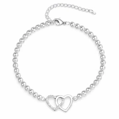 Donatello Gian Crystal Heart Bead Bracelet In Metallic