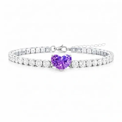 Donatello Gian Crystal Heart Tennis Bracelets In Multi