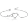Donatello Gian Crystal Infinity Heart Bracelet In Silver
