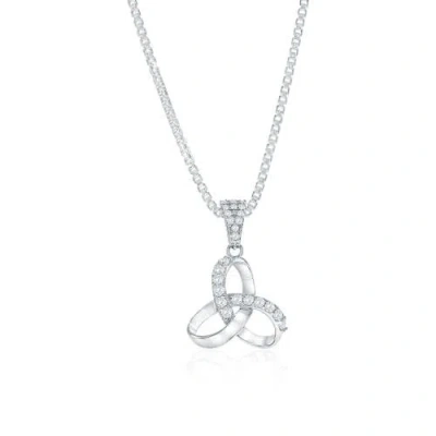 Donatello Gian Crystal Knot Necklace In Silver