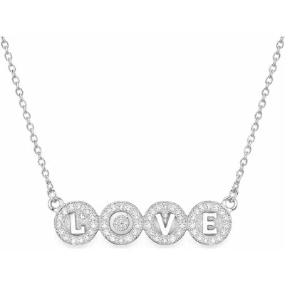 Donatello Gian Crystal Love Necklace In Silver