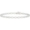 Donatello Gian Diamond Cut And Hearts Bracelet In Silver