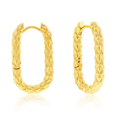 Donatello Gian Diamond Cut Hoop Earrings In Gold