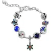 Donatello Gian Enamel And Crystal Holiday Bracelet In Silver