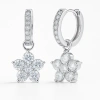 Donatello Gian Floral Crystal Drop Earrings In Metallic