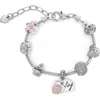 Donatello Gian Flower And Heart Inspiring Charm Bracelet In Silver