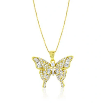 Donatello Gian Gold-flashed Crystal Butterfly Necklace