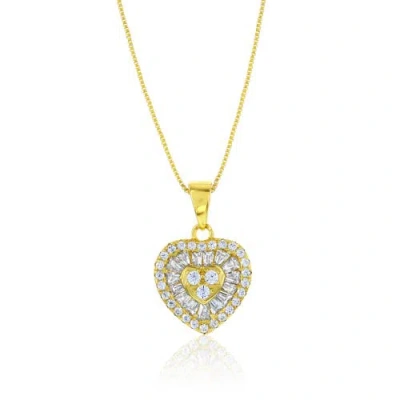 Donatello Gian Gold-flashed Halo Heart Necklace