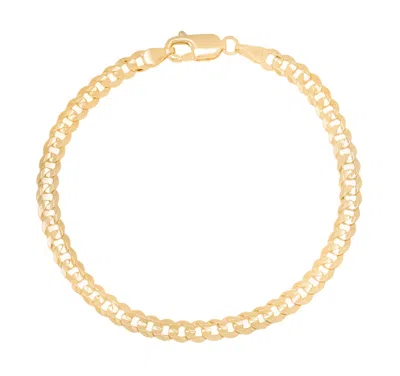 Donatello Gian Gold-plated 925 Sterling Silver 5mm Curb Bracelet In Multi