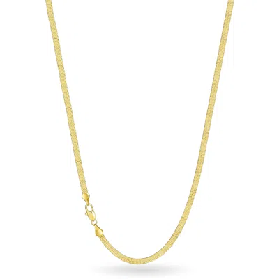Donatello Gian Gold-plated 925 Sterling Silver Herringbone Necklace In Multi
