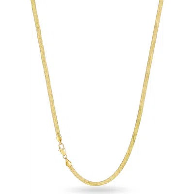 Donatello Gian Gold-plated Sterling Silver 3mm Herringbone Necklace