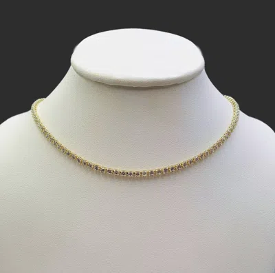 Donatello Gian Gold-plated Tennis Necklace In Yellow