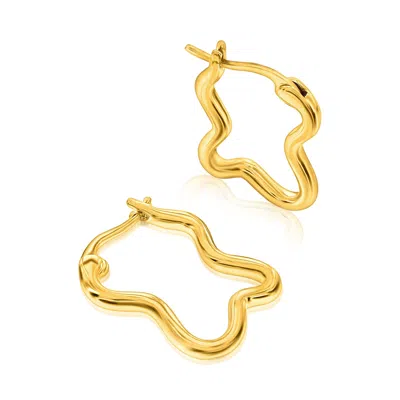 Donatello Gian Gold-plated Wavy Hoop Earrings
