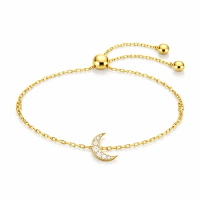 Donatello Gian Gold-tone Crystal Moon Adjustable Bracelet