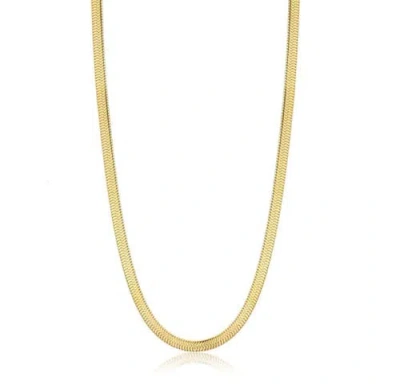 Donatello Gian Gold-tone Sterling Silver Herringbone Necklace In Yellow