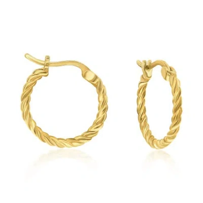 Donatello Gian Gold-tone Twisted Hoop Earrings In Yellow