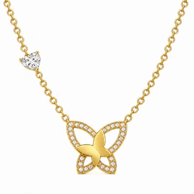 Donatello Gian Golden Butterfly Crystal Necklace