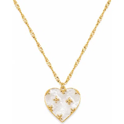 Donatello Gian Gold-tone Mother Of Pearl Heart Necklace