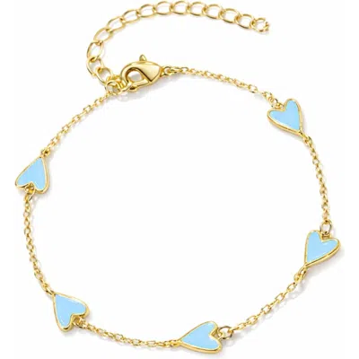 Donatello Gian Gold-tone Station Heart Bracelet In Gray