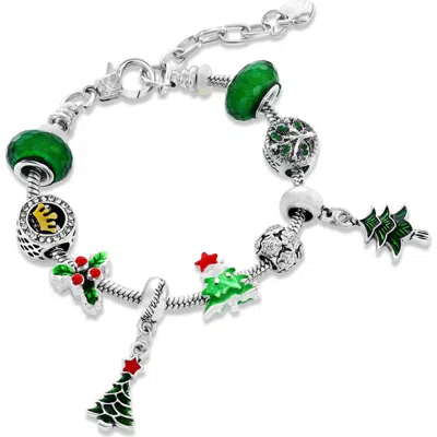 Donatello Gian Green Christmas Tree Bracelet In Red