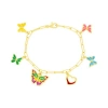 Donatello Gian Heart & Butterfly Charm Bracelet In Gold