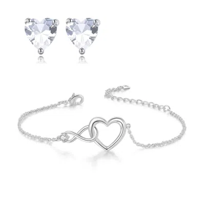 Donatello Gian Heart Bracelet And Earrings Set