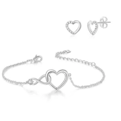 Donatello Gian Heart Bracelet And Earrings Set