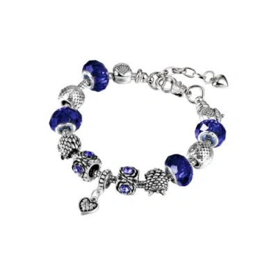 Donatello Gian Heart Charm Bracelet In Blue
