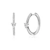 Donatello Gian Heart Crystal Hoop Earrings