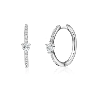 Donatello Gian Heart Crystal Hoop Earrings