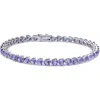 Donatello Gian Heart Cut Tanzanite Tennis Bracelet In Silver