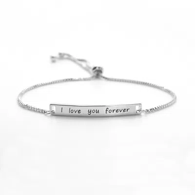 Donatello Gian I Love You Forever Adjustable Bracelet In Silver