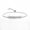 Donatello Gian "i Love You Forever" Adjustable Bracelet In Silver