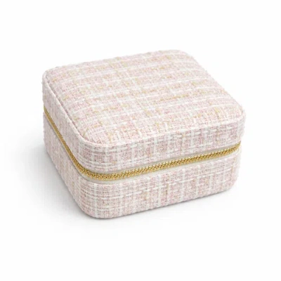 Donatello Gian Jewelry Case With Ring Rolls & Necklace Hooks In Neutral