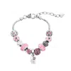 Donatello Gian Love Pink Crystal Charm Bracelet