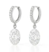 Donatello Gian Oval Cut Crystal Dangle Earrings In Silver