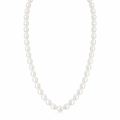 Donatello Gian Oval Pearl Necklace In White