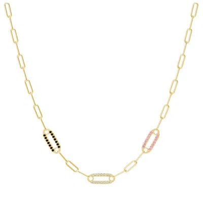 Donatello Gian Paperclip Crystal Necklace
