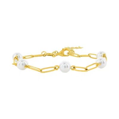 Donatello Gian Pearl Chain Link Bracelet