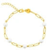 Donatello Gian Pearl Chain Link Bracelet In Gold