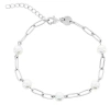 Donatello Gian Pearl Chain Link Bracelet In Silver