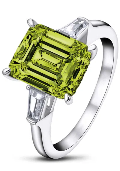 Donatello Gian Peridot Emerald Cut Engagement Ring In Green