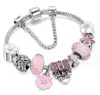 Donatello Gian Pink Crystal Bow Charm Bracelet