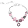 Donatello Gian Pink Crystal Mom Charm Bracelet In Pink