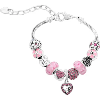 Donatello Gian Pink Crystal Mom Charm Bracelet