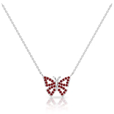 Donatello Gian Red Butterfly Pendant Necklace