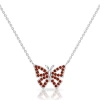 Donatello Gian Red Butterfly Pendant Necklace In Red