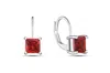 Donatello Gian Red Square Cut Lever Back Earrings