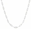 Donatello Gian Rhodium Plated 2.5mm Clip Link Necklace In Silver