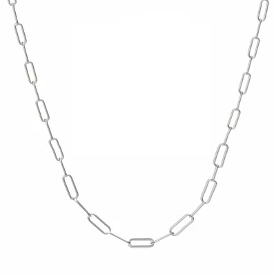 Donatello Gian Rhodium Plated 4mm Paperclip Necklace In Multi